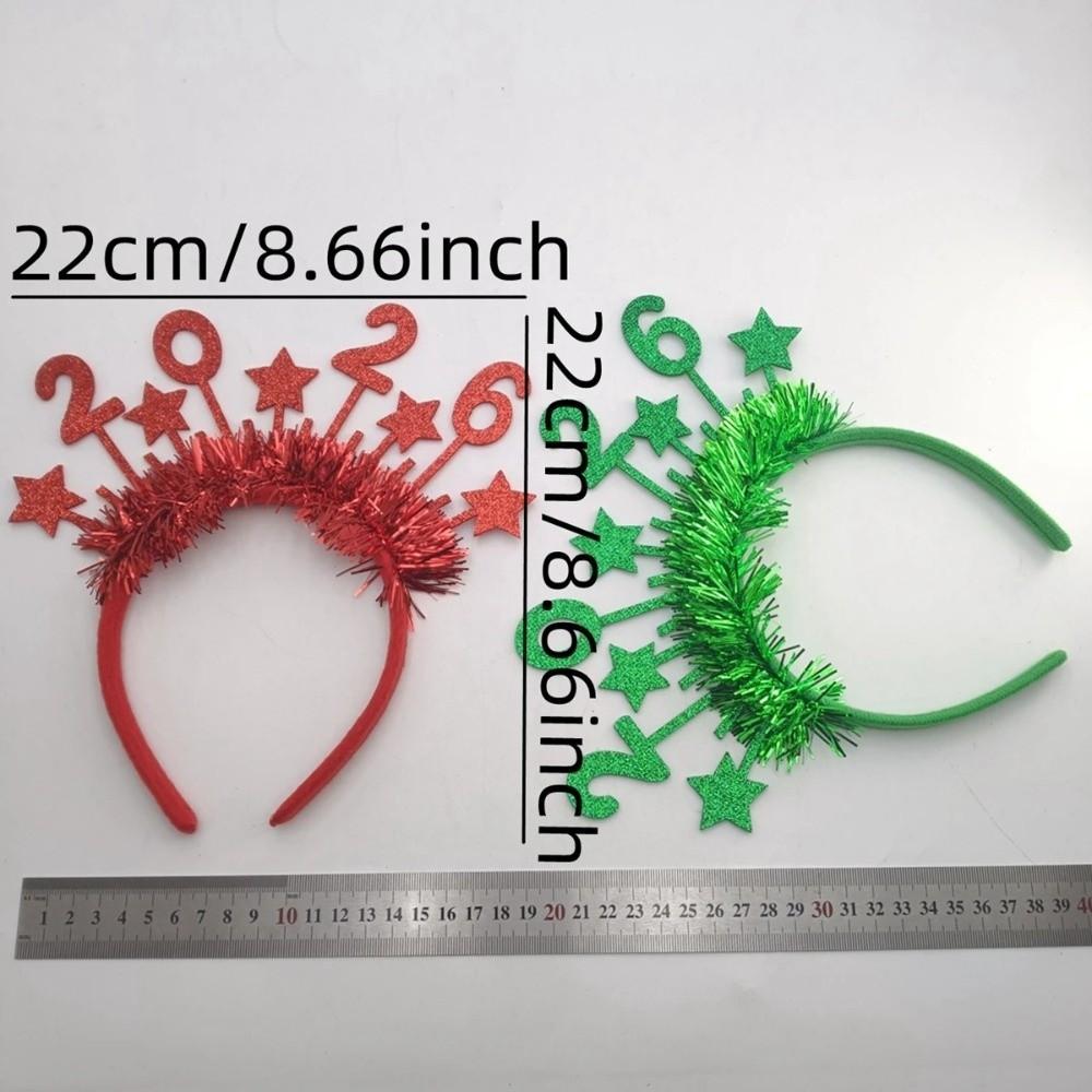 Sequin 2026 Happy New Year Headband Sweet Cute Christmas Headpiece Colorful Photo Prop New Year Decorative Headdress Cosplay