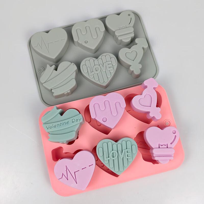 Six-Hole Heart Silicone Chocolate Mold