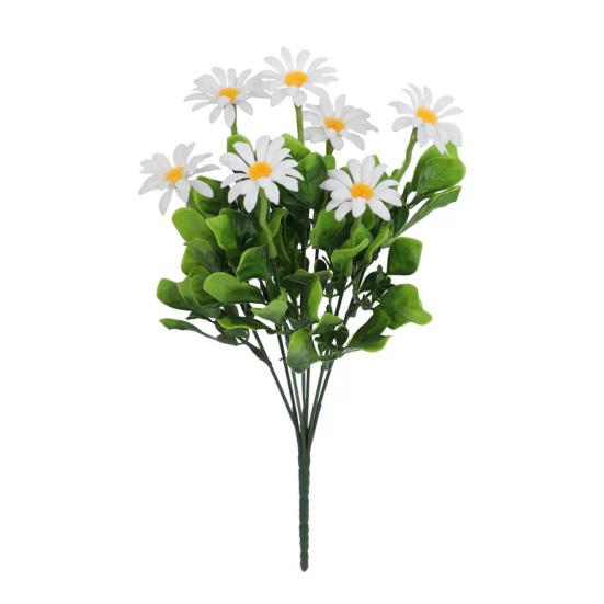 Artificial Flower Bouquet 7 Fork Realistic Fake Silk Flower Branch Home Office Indoor Outdoor Garden Faux Bloom Decoration