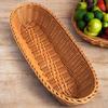 Oval Shaped Fruit Baskets Imitation Rattan Large Capacity Food Basket Fit For Bread Candy Fruit Vegetable Storage Kitchen Supplies