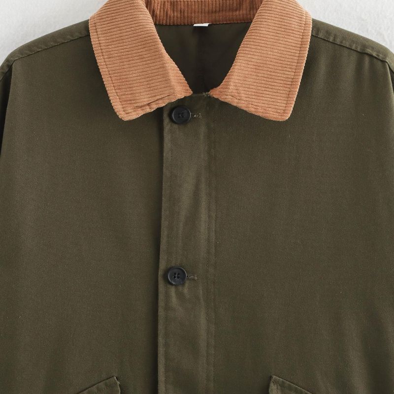 Kaslead New Arrival Women's Clothing Fashion Style Stylish Simple and Versatile Button Decoration Long Sleeves Cotton Jacket