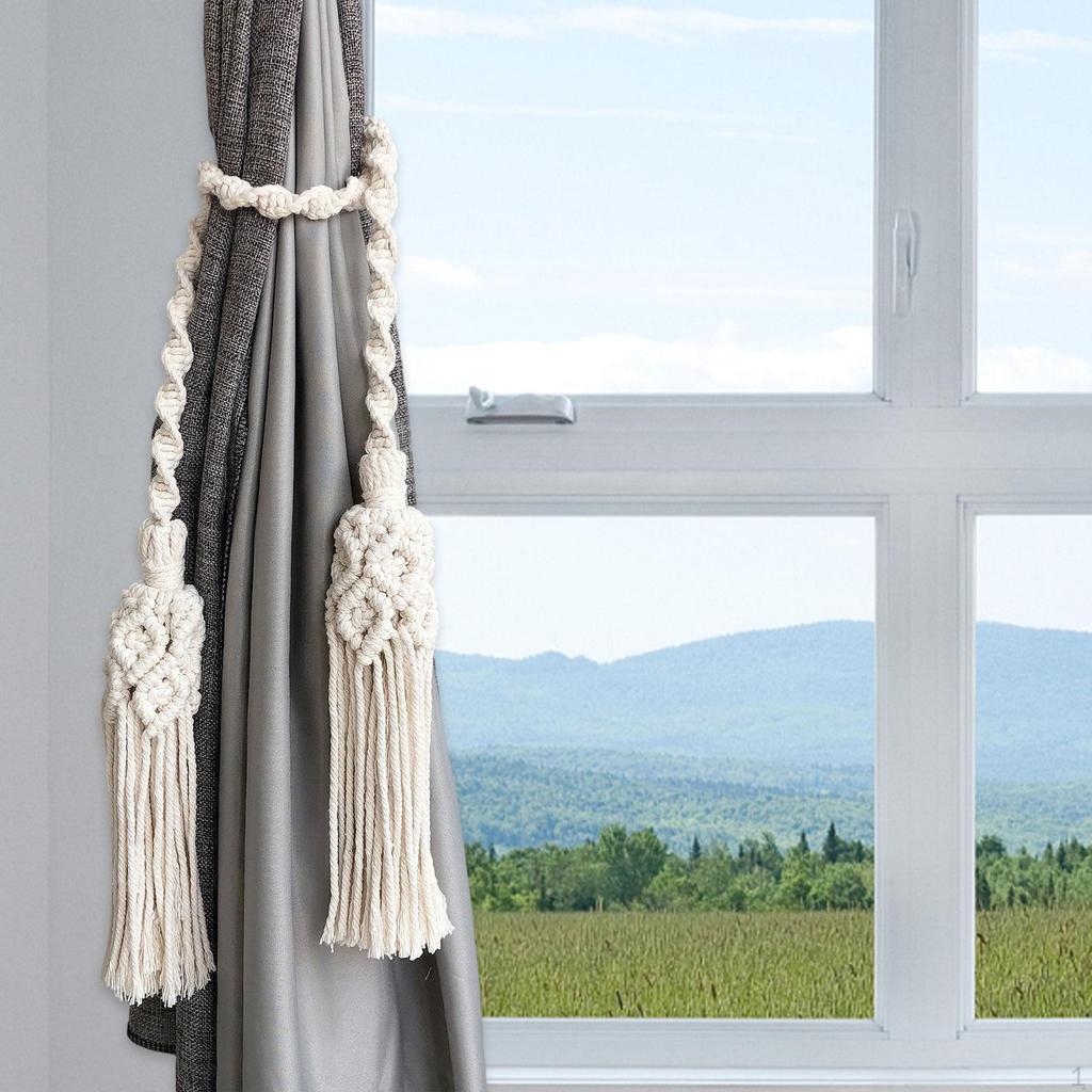 Bohemian Macrame Curtain Tieback, Decorative, Elegant, for Window, Patio, Cabana Or Bedroom.