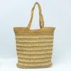 Neue gestreifte gehäkelte Strohtasche, hochwertig mit Reißverschluss, handgeflochtene Tasche, Tragetasche mit großem Fassungsvermögen, Urlaub am Meer