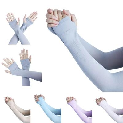 Ice Sleeves Cycling Gloves Women Sunscreen Sleeves Sun UV Protection Hand Cover Sun Protection Gloves Half Finger Sleeves