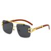 Wood Grain Leopard Print Sunglasses for Women and Men, Double Bridge, Cut-edge Design, Sun Protection Eyewear