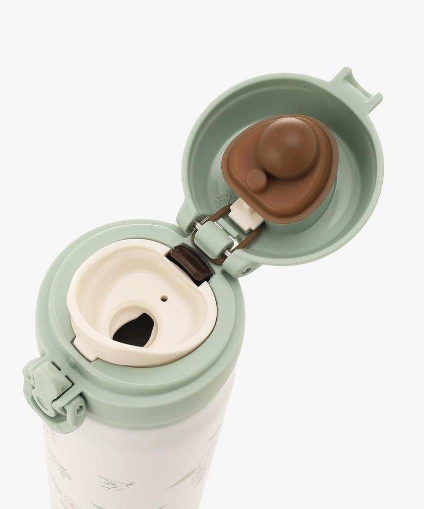Afternoon Tea Living HS99 Flower Art One-Touch Thermos Bottle, 500ml, Green