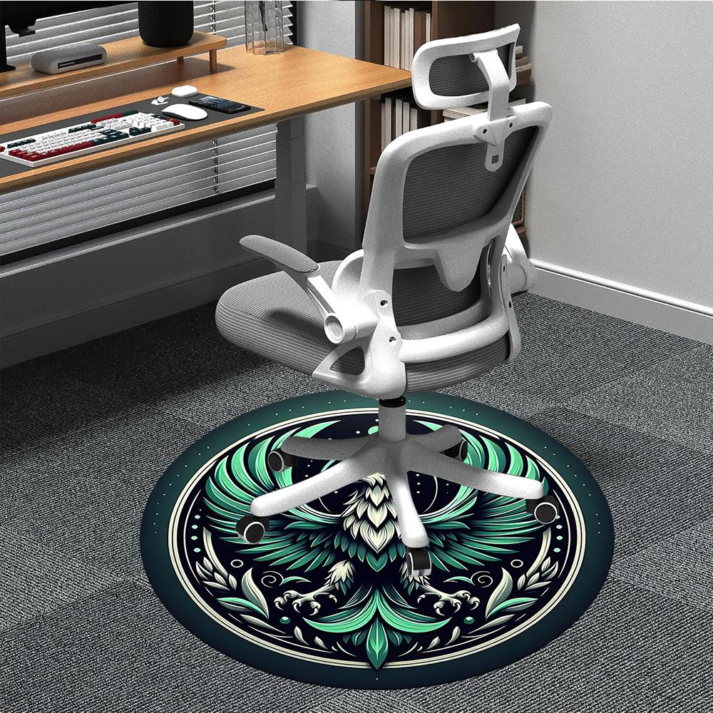 

1pc Eagle Emblem Office Round Area Rug, Under Office Chairs Bedroom Living Room Home Decor, Room Deco 80cm