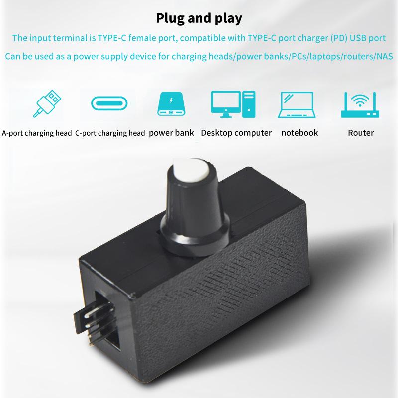 Diy Vannkjøling Kjøling Pwm Hastighetskontroller 4Pin Viftehastighetskontroller Type-C Usb-grensesnitt Strømforsyning