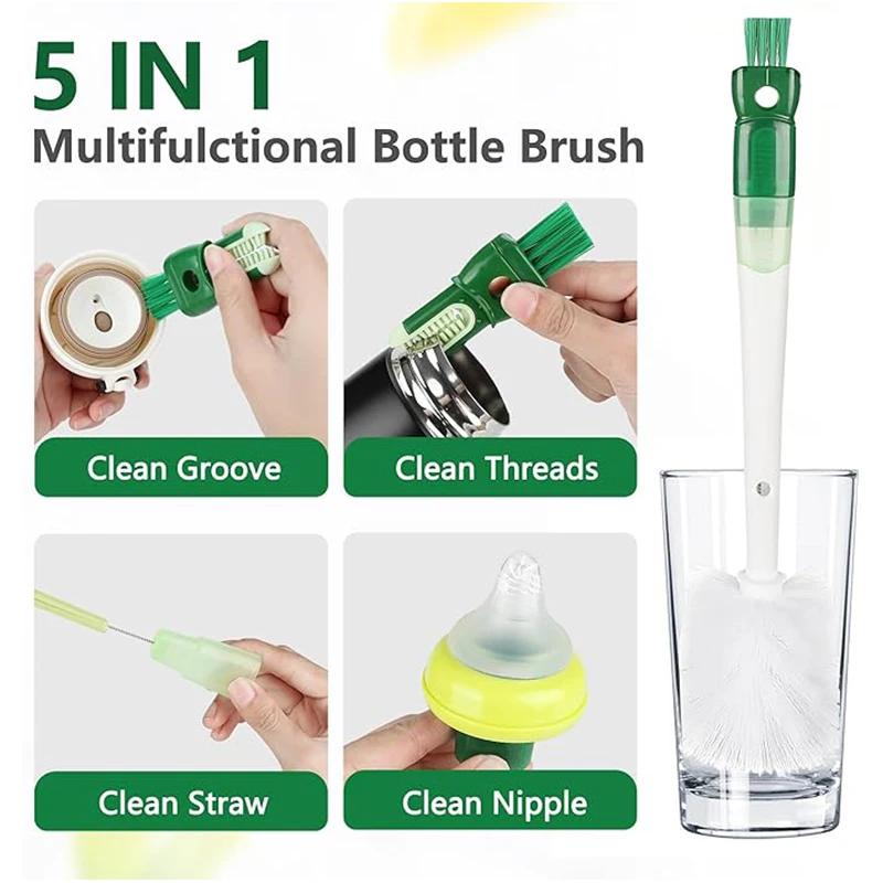 5 In 1 Mother-child Baby Bottle Cup Cleaning Brush Feeding Clean Tool Set Water Bottle Cleaning Brush Cleaning Tool Accessories