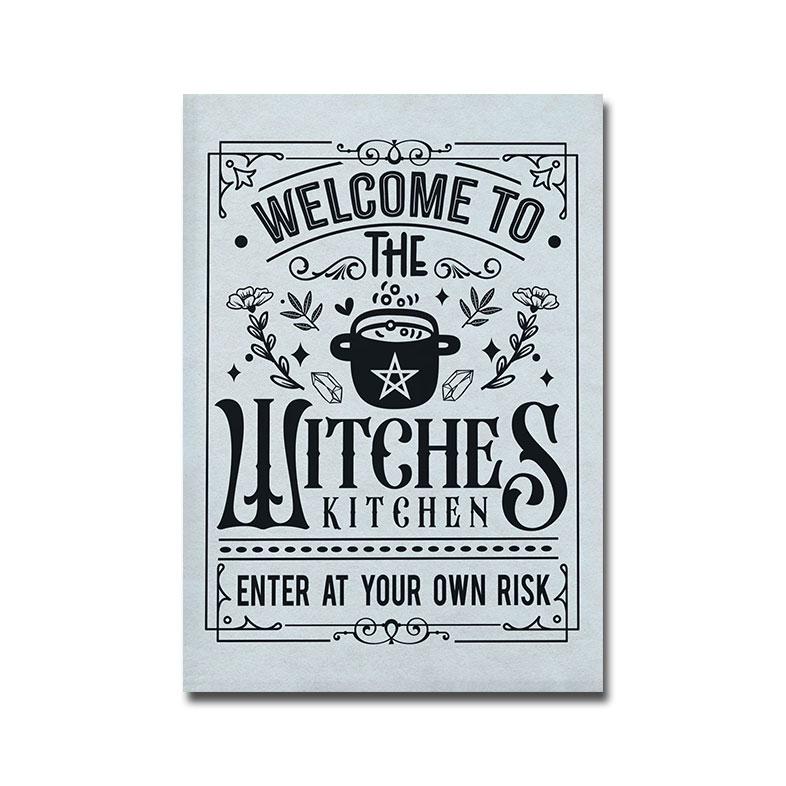 

Кухня Ведьмовство Плакат Хэллоуин Художественный Принт Мистическая Картина на Холсте Осенняя Современная Настенная Картина Гостиная Жуткий Домашний Декор 13x18cm No Frame