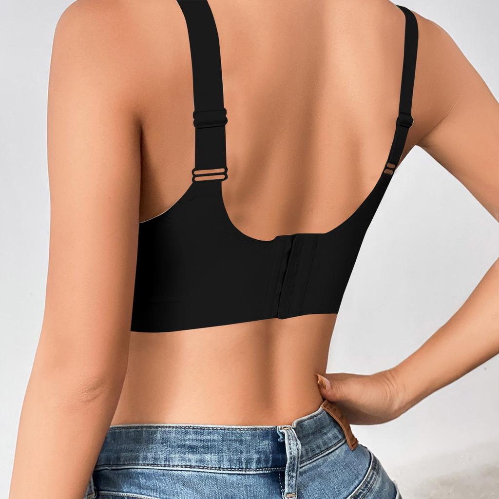 Wireless Seamless V Neck Bra for Women Stretchy Soft Fabric Comfortable Support Wide Straps Non Padded Everyday Wear