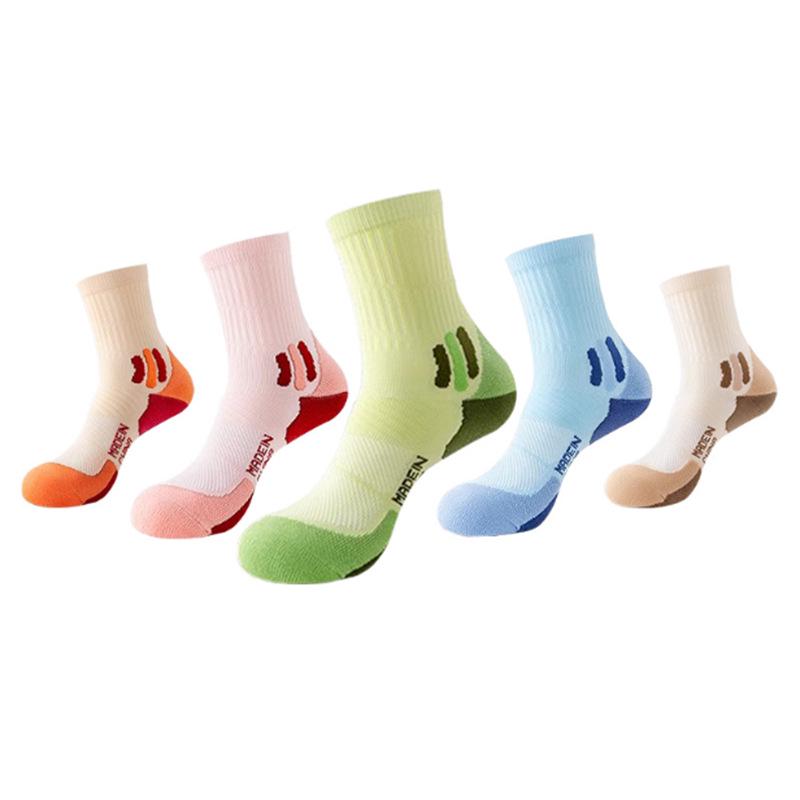 Children's and Women's Marathon Running Socks - Thickened Towel Bottom, Sweat-Absorbent, Non-Slip, Ideal for Spring/Summer Sports