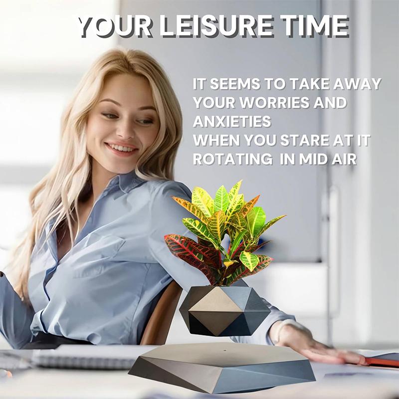 Levitating Air Bonsai Pot Rotation Flower Pot Planters Magnetic Suspension Floating Pot Potted Plant Home Without Plants