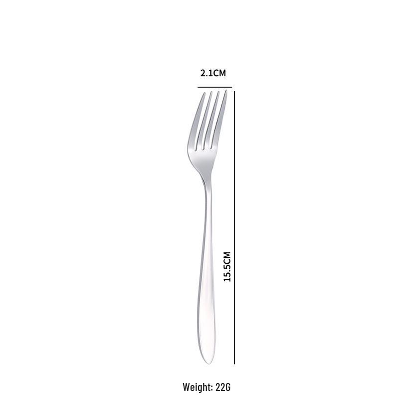 Western Cutlery Set - Thickened Pointed Handle, Stainless Steel Fruit Fork, Dessert Spoon, Steak Knife, Fork & Spoon, New Chinese Style.