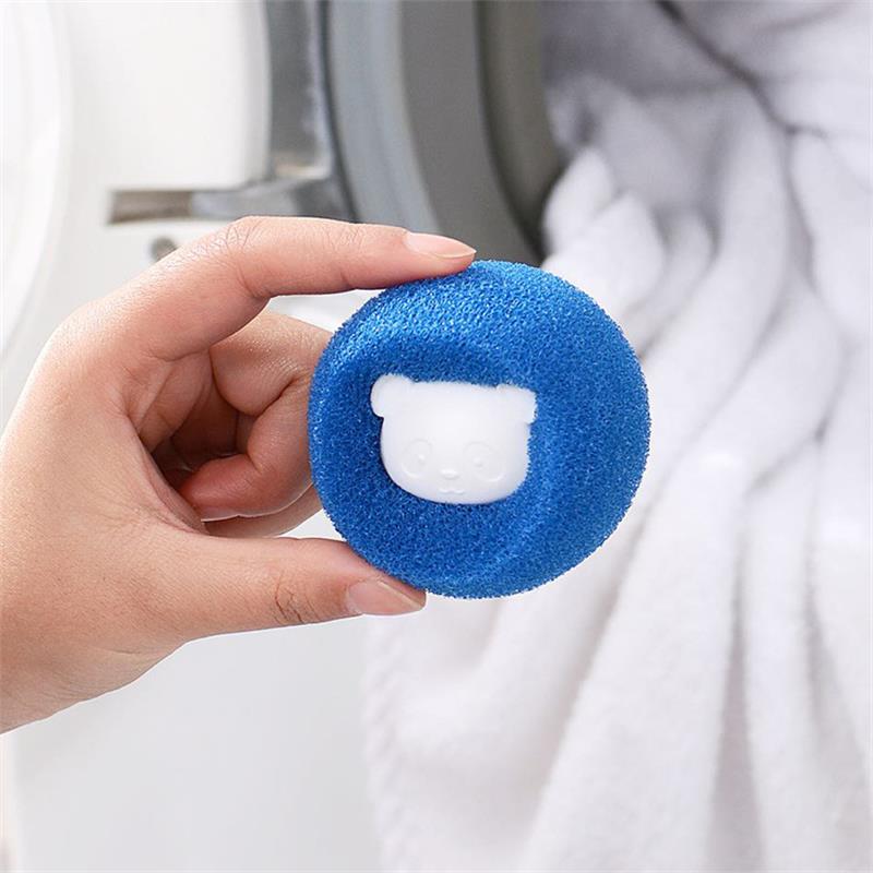 Washing Machine Sponge Cleaning Balls Anti Twinning Cleanable Adsorbable Hair Cartoon Xiong Decontaminating Washing Balls