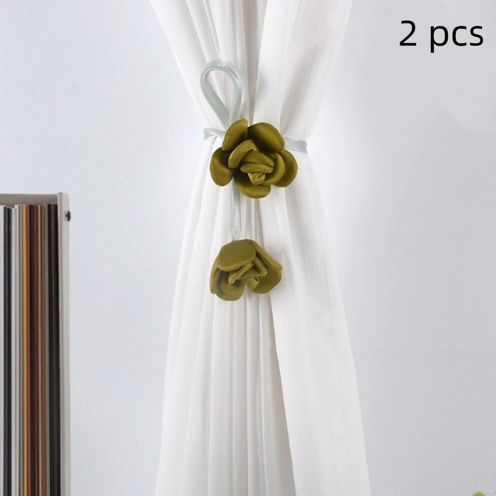 2 PCS Home Decor Fashion Tulip Curtain Tieback Adjustable Elegant Curtain Straps Beautifully Rose Curtains Tie Rope Bedroom