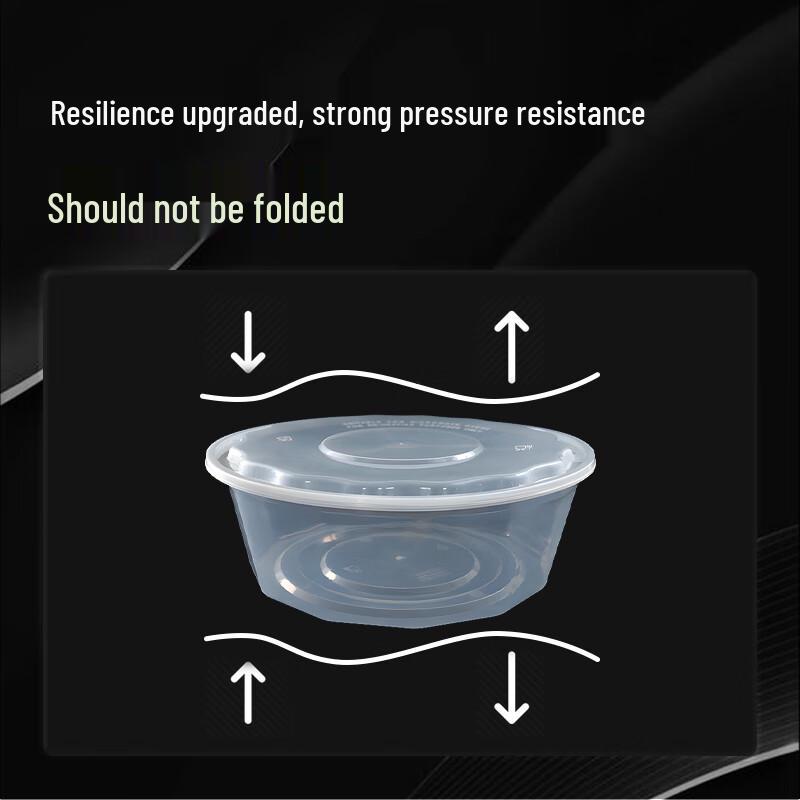 Disposable Round Plastic Takeout Containers with Lids