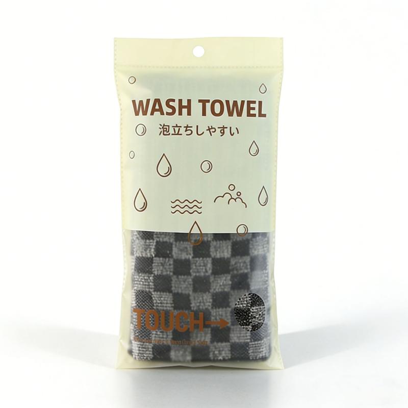 Japonská exfoliační žínka Dlouhý saunový ručník na drhnutí zad, Polyesterový sprchový exfoliační pásek pro hloubkové čištění 5 beige