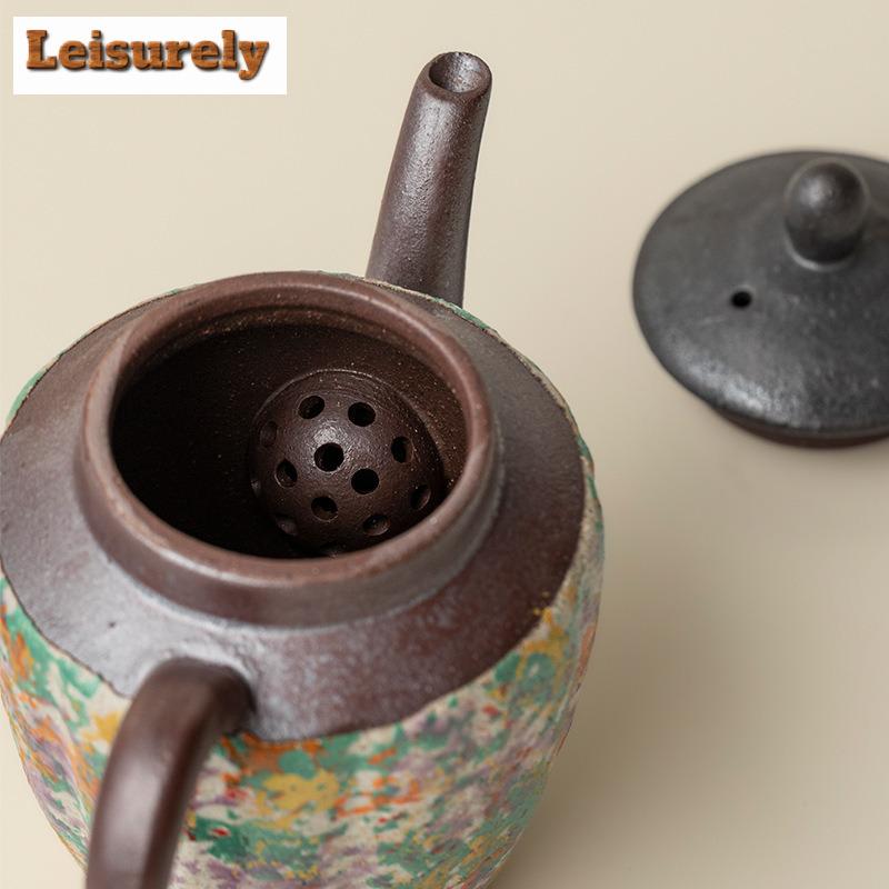 150ml Rock Painting Time Teapot Vintage Tea Infuser Pot Tea Brewing Kettle With Ball Hole Chinese Tea Set Supplies Collection