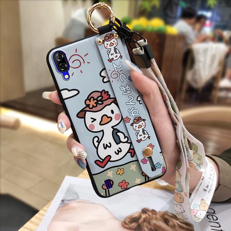 Shockproof Wrist Strap Phone Case For Blackview A60 Soft case Back Cover Waterproof Kickstand Ring Silicone Lanyard Cute