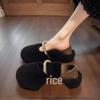 Women's Flat Furry Loafers: 2025 Slip-on Bow Moccasins - Autumn Hot Style, Cute Low-Cut