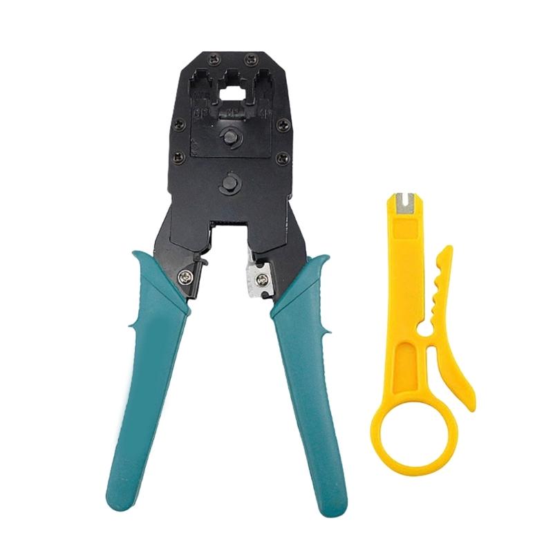 Professional Modular Connector Crimping Tool With Wire Stripper And Cable Cutter For Ethernet Networking Telecom Cables
