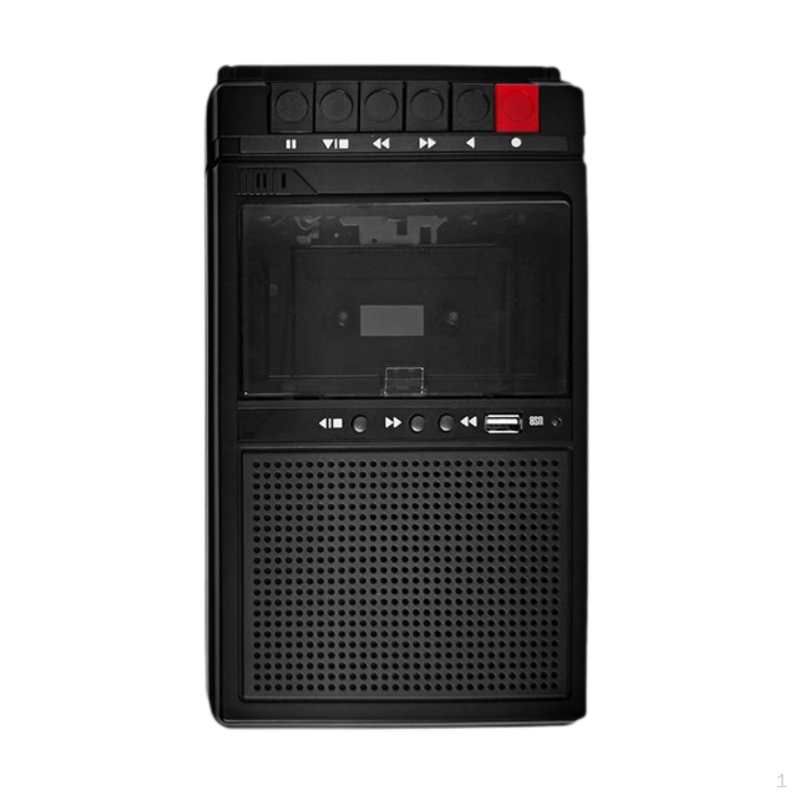 

Портативный кассетный плеер Встроенный динамик Подарок на день рождения Динамики Профессиональный карманный стереомагнитофон чёрный