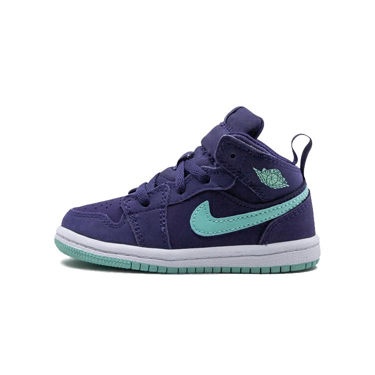 

Jordan Air Jordan 1 Mid top Toddler Shoes Purple Green Infant And Toddler 644507-501 22