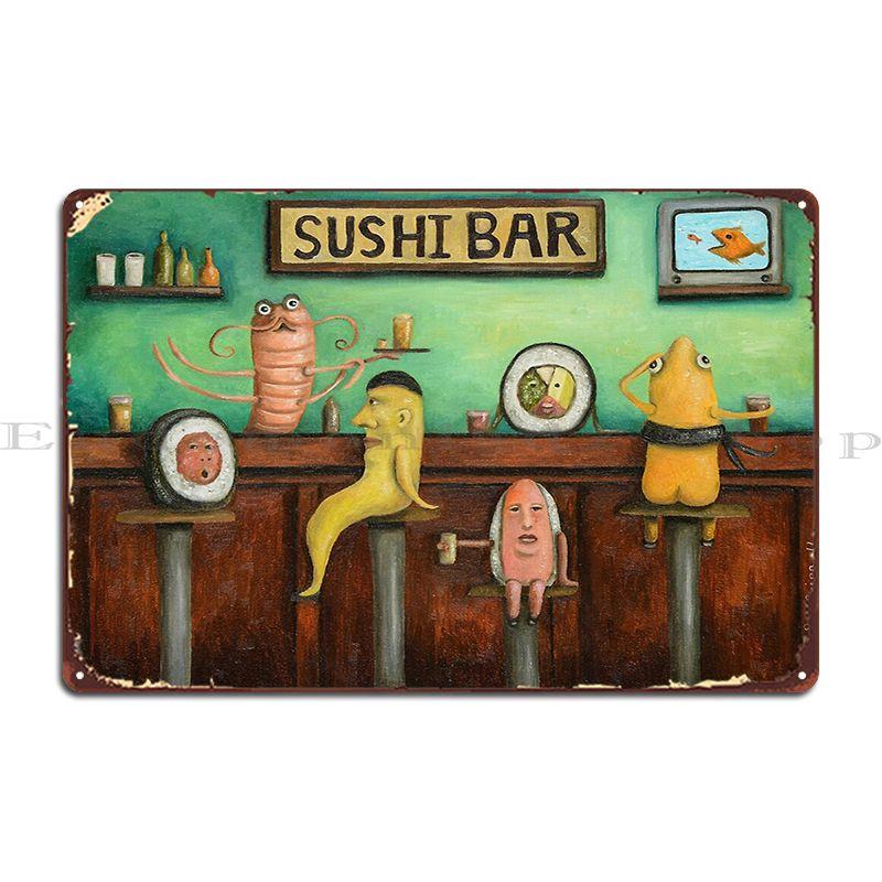 Sushi Bar Metal Sign Cinema Garage Iron Vintage Garage Tin Sign Poster 20X30CM