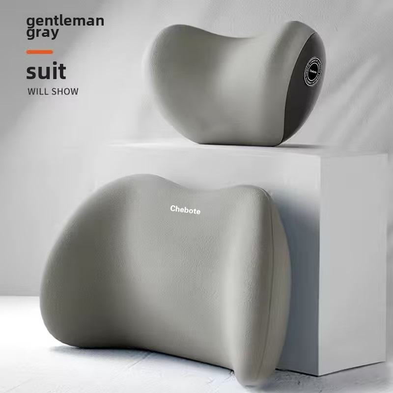 Memory Foam Lumbar Support Set for Car Headrest and Neck Support while Driving