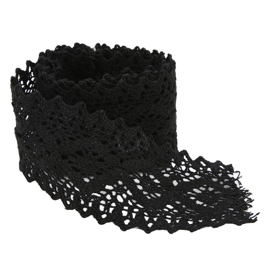 Krajková stuha Bavlněná nit 10 yardů Černá Dekorativní doplňky pro Zdobení oděvů DIY Záclona