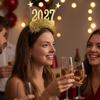 Holiday Celebration Eyewear 2 Pcs 2027 New Year Eyeglasses, Plastic Glitter Number Glass Frame, Colorful Festive Glasses for Parties Shiny Unisex