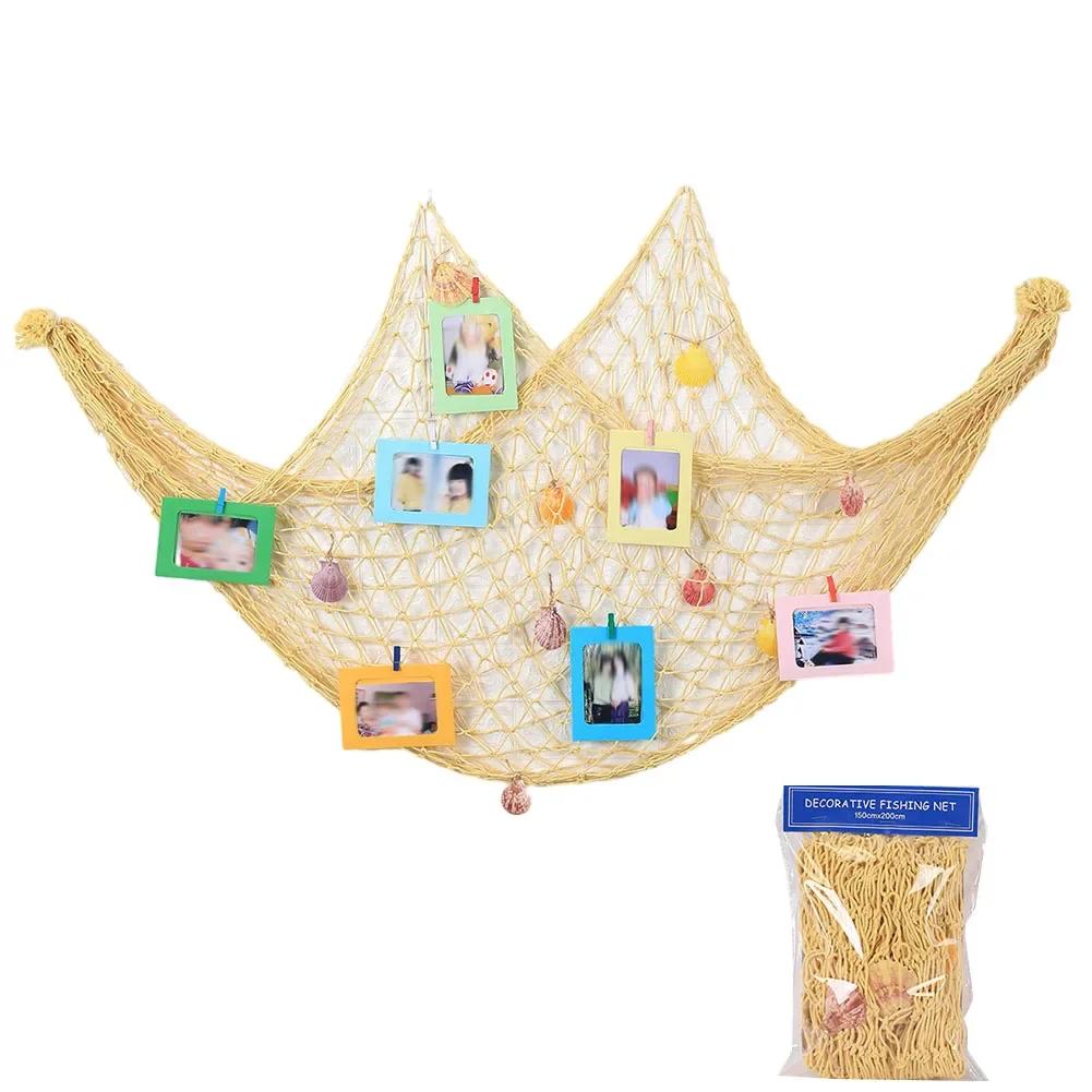 Beautifully Handcrafted With Shells Fish Net Decoration Craft Projects Note Package Content Decorative Background