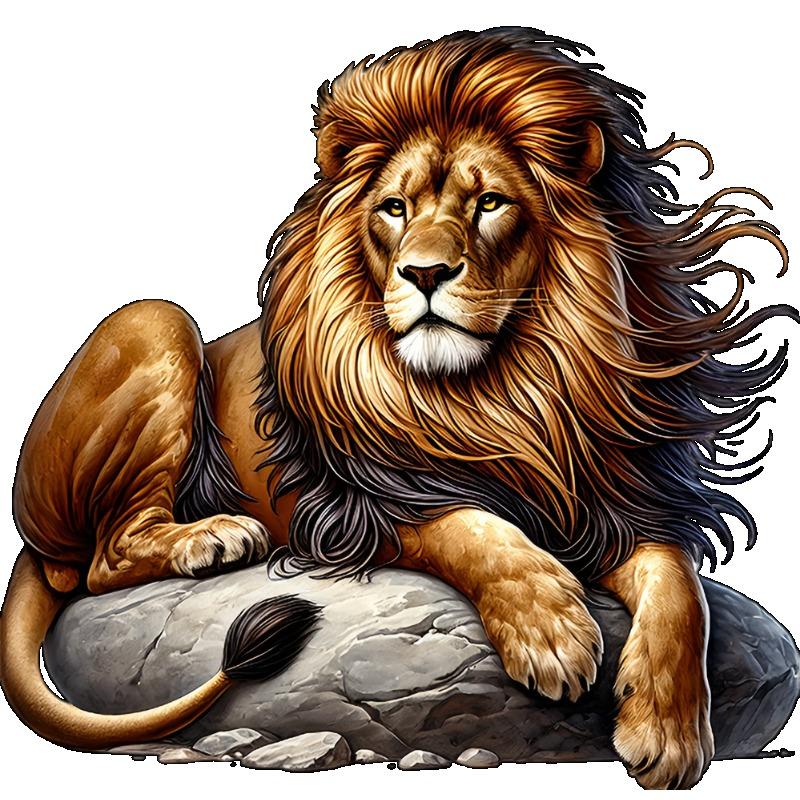 Lion Print T Shirt Black Majestic Lion Resting On Rock Graphic Design Casual Wear for Men and Women Streetwear Fashion Outfit Summer Top