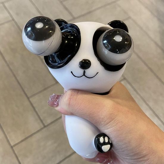 Panda Squish Toy Popping Eyes Girevole TPR Divertente Morbido Antistress Trucco Prop Animale adorabile