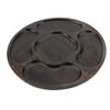 Divided Serving Tray Wood Round Snack Platter Chip and Dip Tray with 5 Compartments for Candy
