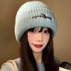 New Puppy Embroidered Knitted Scarf Women's Autumn and Winter Warm New Versatile Solid Color Student High-end Scarf