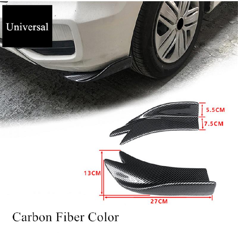 2 X Carbon Fiber Look Car Rear Bumper Spoiler Canards Fins Diffuser Lip Splitter