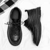 Work Tide Shoes Men's Shoes Spring Black British Style Big Head New Casual Leather Shoes Men's 2025 Business Dress