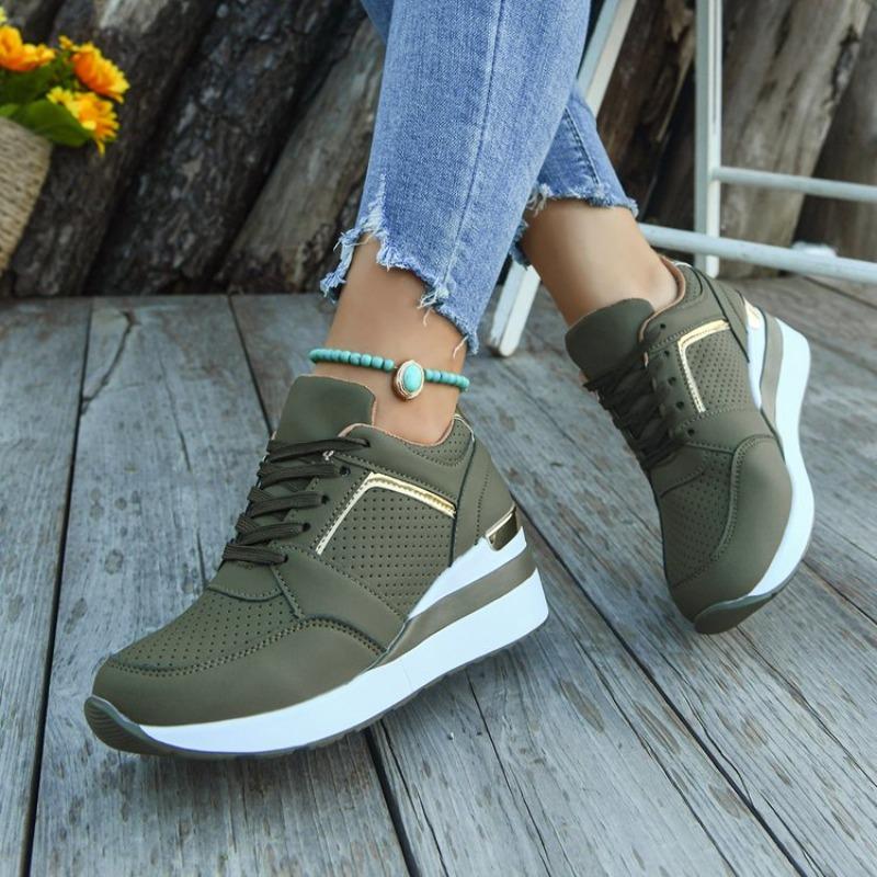 

Женские кроссовки 2026 года Роскошные дышащие повседневные туфли Модные на толстой подошве Нескользящие женские спортивные беговые кроссовки 36 зелёный