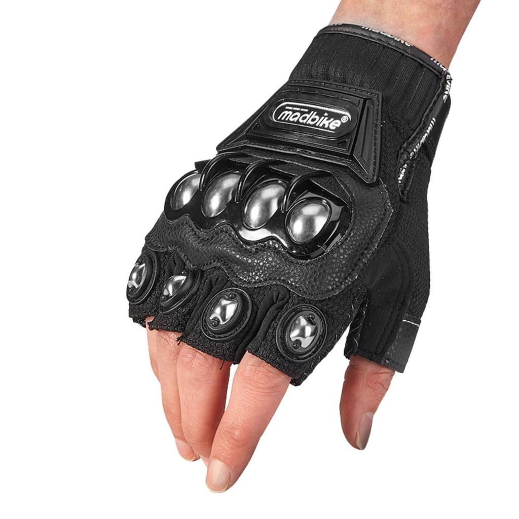 TIMYU Motorcycle Gloves, Cycling Gloves, Merikensack, Motorcycle Gloves, Shockproof, Anti-slip, Cool Street Design, Half