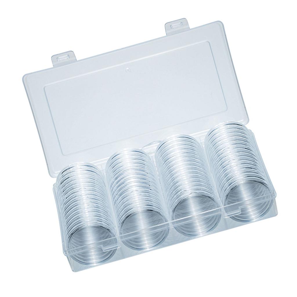 60pcs 40mm Round Coin Case for Display Silver Dollar Display Capsules Transparent Commemorative Medals Storage Box