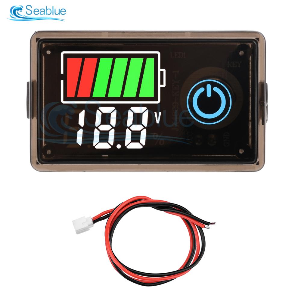 Indikátor úrovně nabití autobaterie 12V 24V 36V 48V 60V 72V Měřič kapacity lithiové baterie Tester Displej LED Tester Voltmetr