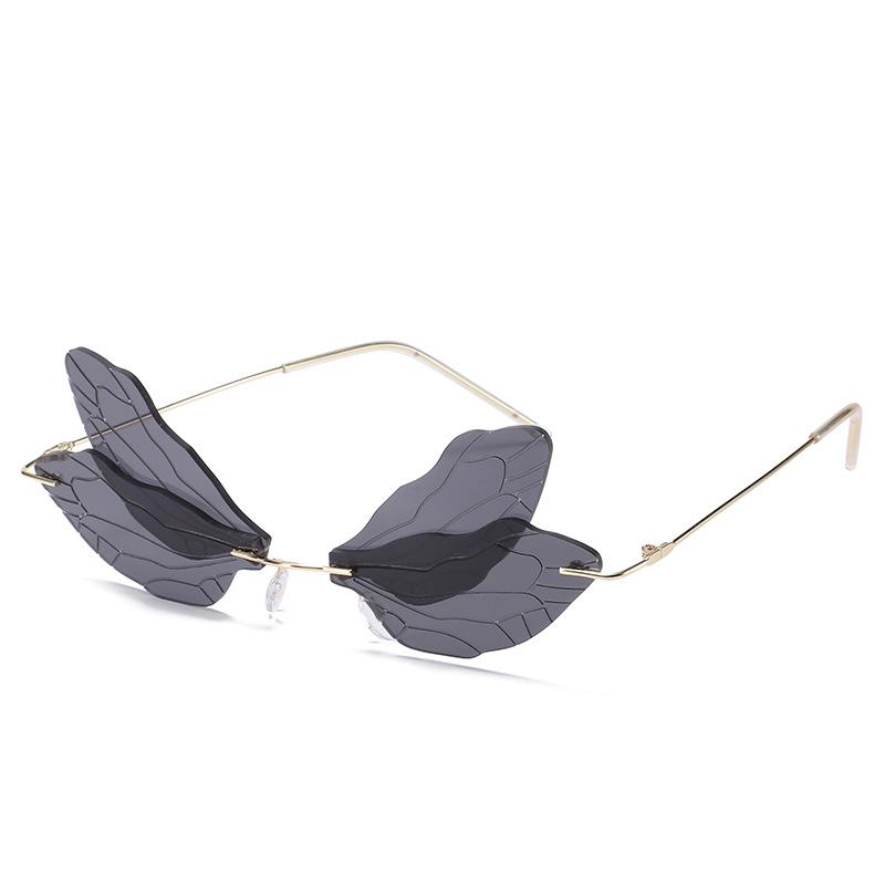 2024 Trendy Frameless Dragonfly Gradient Sunglasses for Women