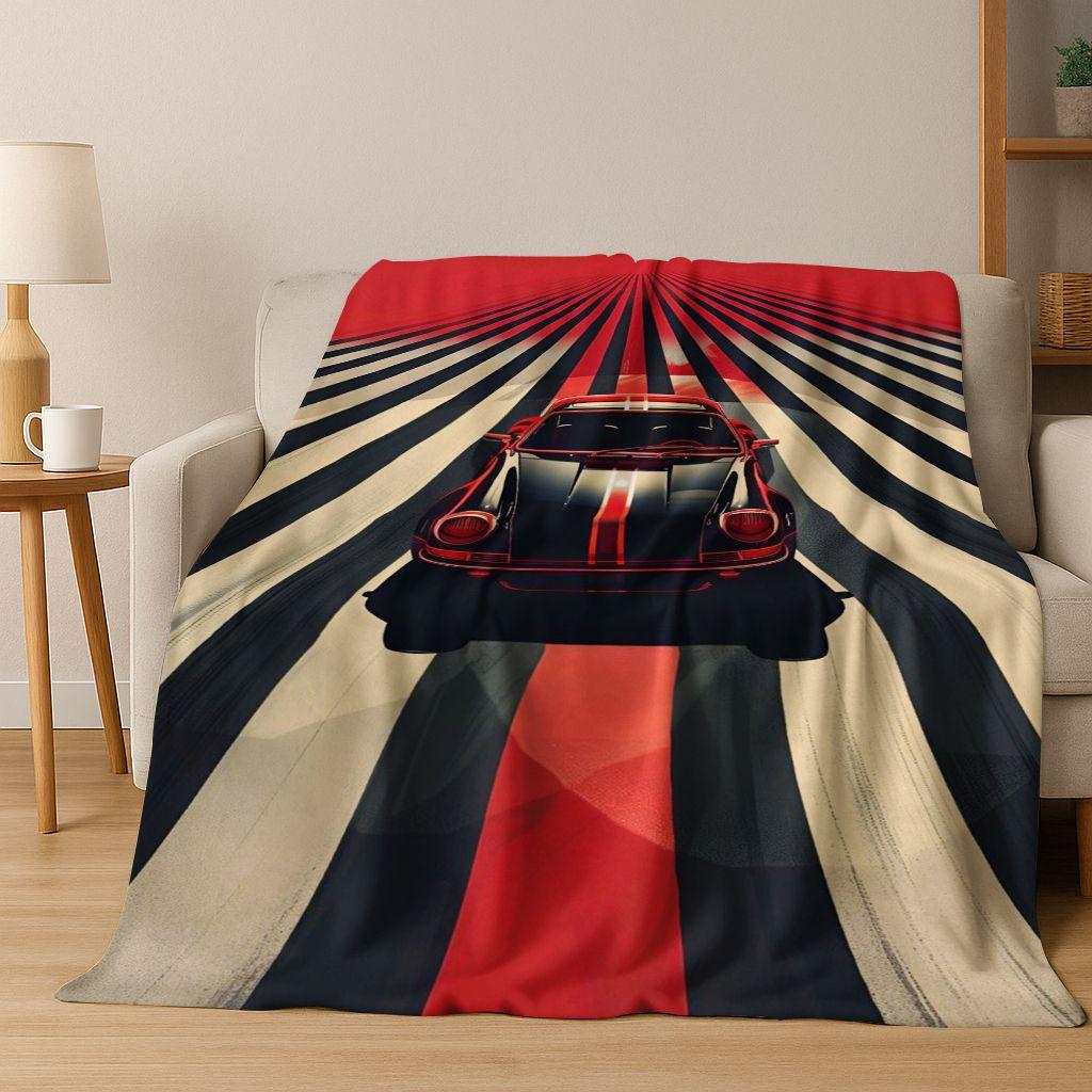 Future Concept Sports Car Racing Bike Art Flannel Blanket,Cozy Soft Throw Blanket for Home Bedroom Bed Sofa Picnic Cover Gift