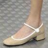 Genuine leather new French retro thick heel with Mary Jane shoes women's shallow mouth jk single shoes small leather shoes
