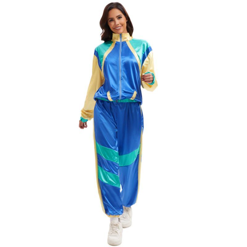 Damen Retro 70er Disco Sportbekleidung für Bühnenauftritte