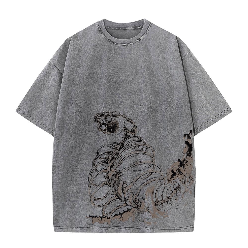 2025 Anime Attack on Titan Trička Vintage Prané Tričko Harajuku Oversize Bavlněné Tričko Bavlna Móda Streetwear Unisex Top