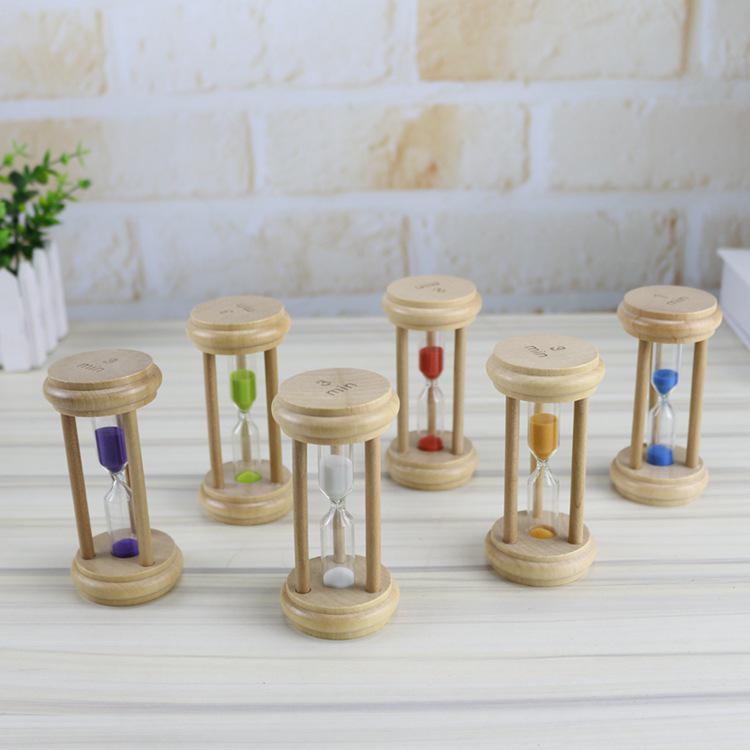 

0039 Wooden Hourglass Timer: 1/2/3 Minute Decorative Home Ornament 2 Minute Timer