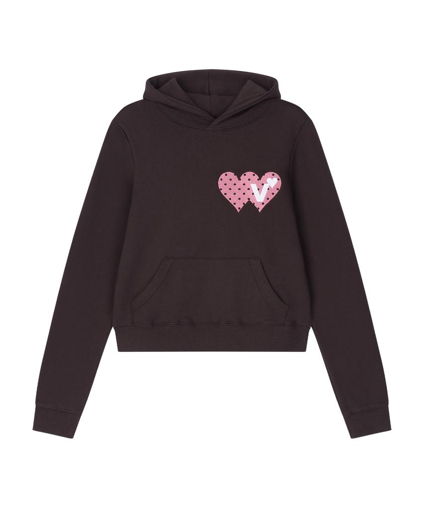 Double Heart Hoodie [Deep Brown]